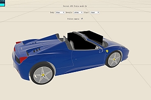 ThreeJS开发的法拉利跑车DIY3D换装源码演示预览换装