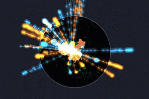 Gio.js地球数据3D可视化库源码ThreeJS版本