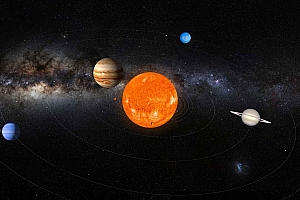 ThreeJS编写网页3D太阳系源码演示星系