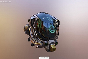 Babylonjs编写次世代3D光泽质感Glossy和PBR物理质感的科技酷炫头盔源码