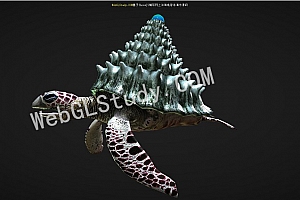 ThreeJS编写网上3D海龟游泳演示源码【海洋生物】